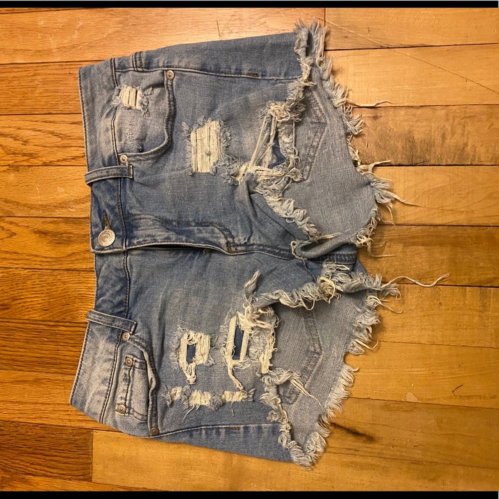Distressed Denim Shorts
